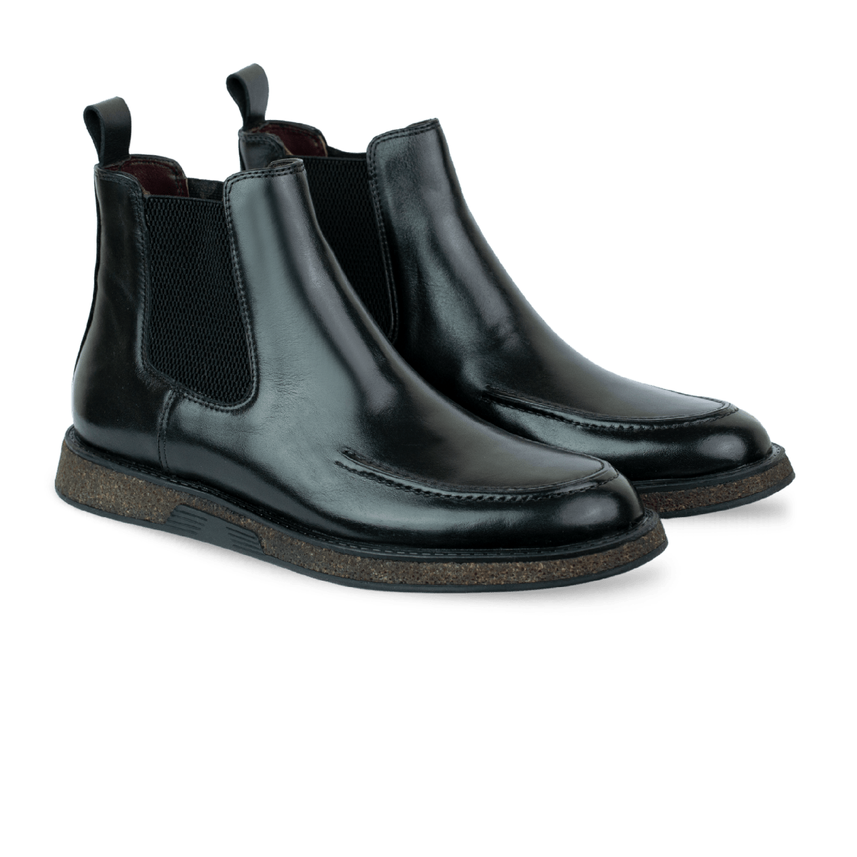 Winter: Chelsea Boots Homme - Cuir Noir - Bleather Maroc